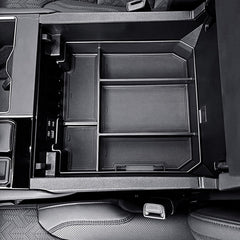 RUNROAD front view of center console tray showing clean organized compartments