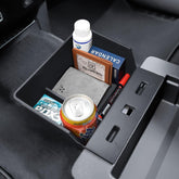 RUNROAD front view of center console tray showing clean OEM appearance and organized storage