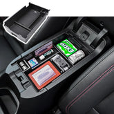 RUNROAD front view of console organizer showing tidy compartments and quick access