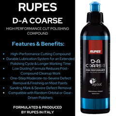RUPES D-A Coarse pouring texture demonstrating cutting ability and control