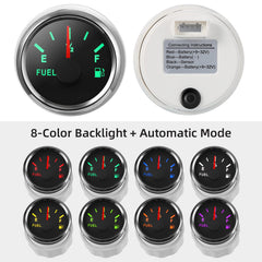 RUPSE gauge backlit closeup with color options, improves nighttime readability