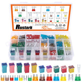 Rustark kit front view showing full fuse assortment and case, convenience for roadside repairs
