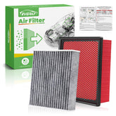RVgolf engine filter front view showing pleats and robust frame for protection