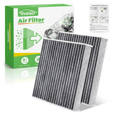 RVgolf front view of 2-pack cabin air filter showing packaging and fit