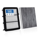 RVgolf front packaging showing both engine and cabin filters, clear fitment benefit