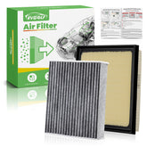 RVgolf front packaging showing engine and cabin filter set and clear labeling for fitment