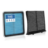 RVgolf front packaging showing engine and cabin filter set, clear product ID and fitment