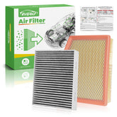RVgolf front packaging showing both engine and cabin filters with clear labeling and fit benefit
