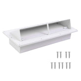 RVGUARD front view of white vent cover shows clean fit and durable finish for protection