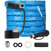 RVGUARD heated water hose front view showing 25ft and freeze protection benefits