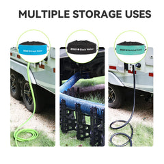 RVMATE bag containing a coiled hose, organized storage benefit
