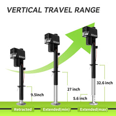 RVMATE fully extended profile showing max 32-3/5" lift for higher couplers