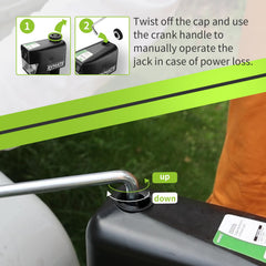 RVMATE removable footplate and drop leg on dirt providing improved ground stability