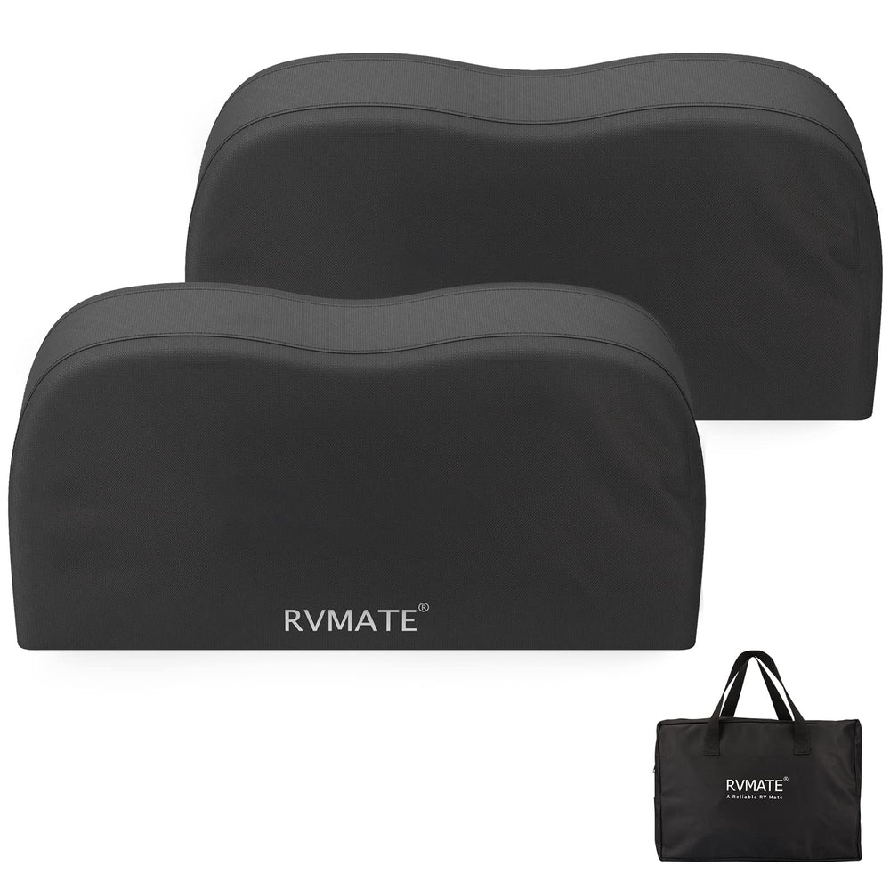 RVMATE front view of dual-axle cover protecting wheels and preventing UV damage