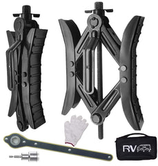 RVPNR front view of packaged wheel chock kit showing compact storage and protection