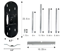 RVPNR vertical bar detail showing adjustable rod and secure LP wing nut fastening