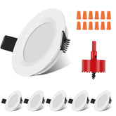 RVZONE front view recessed puck lights showing clean ceiling look and even illumination