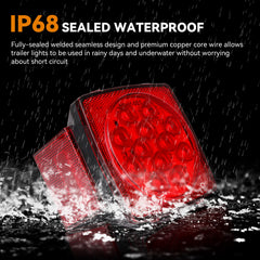 RVZONE right square stop-turn-tail light demonstrating bright, visible signaling