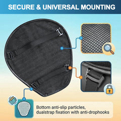 RWUJILONG back showing non-slip fabric and PVC mesh for secure grip and drainage