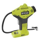 RYOBI inflator front view showing controls for fast roadside inflation