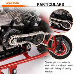 RZEOZU 90-link chain stretched to display length option for longer chain runs and adjustments