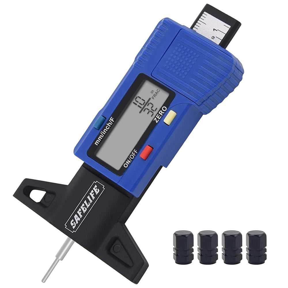 SAFELIFE gauge front view showing compact body and controls for easy inspection