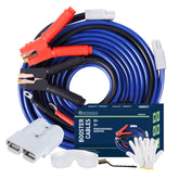 SAFEMATE front view of blue jumper cables, shows kit and carry bag for quick roadside help
