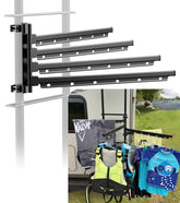 Safoner front view mounted on RV ladder showing stable outdoor drying