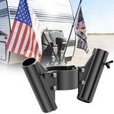 Safoner front view mounted on tongue jack showing secure dual display