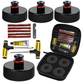 Salahii front packaging showing four Tesla jack pucks and storage box for organized protection