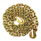 SALIFTFE coiled 3/8 inch Grade 80 tow chain showing length and finish for reliable towing