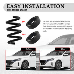Salior installed on a car rear coil spring improving stance and stability
