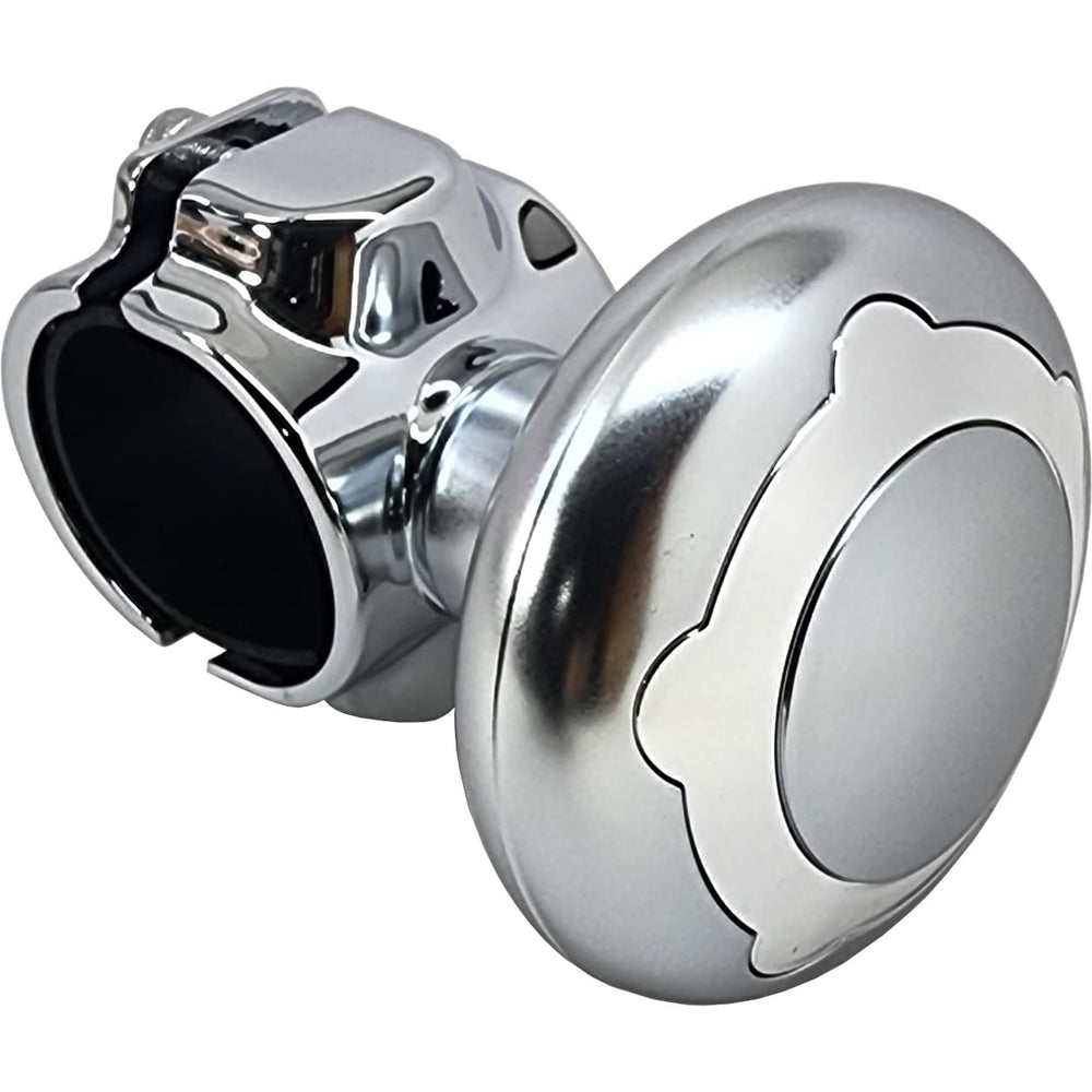 Salty Reef steering wheel knob front view showing compact ergonomic grip and polished finish