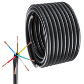 Samramra front view of 7-way harness showing full cable length and labeling for easy identification