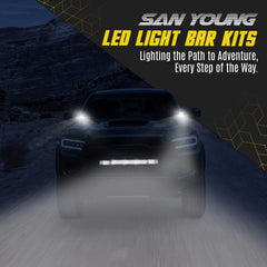SAN YOUNG lights mounted on truck bumper at night enhancing road visibility