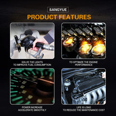 Sangyue installation in vehicle with sensor fitted to exhaust, demonstrating correct placement