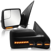 Sanooer front-mounted mirror on Ford F150 showing complete replacement and improved view