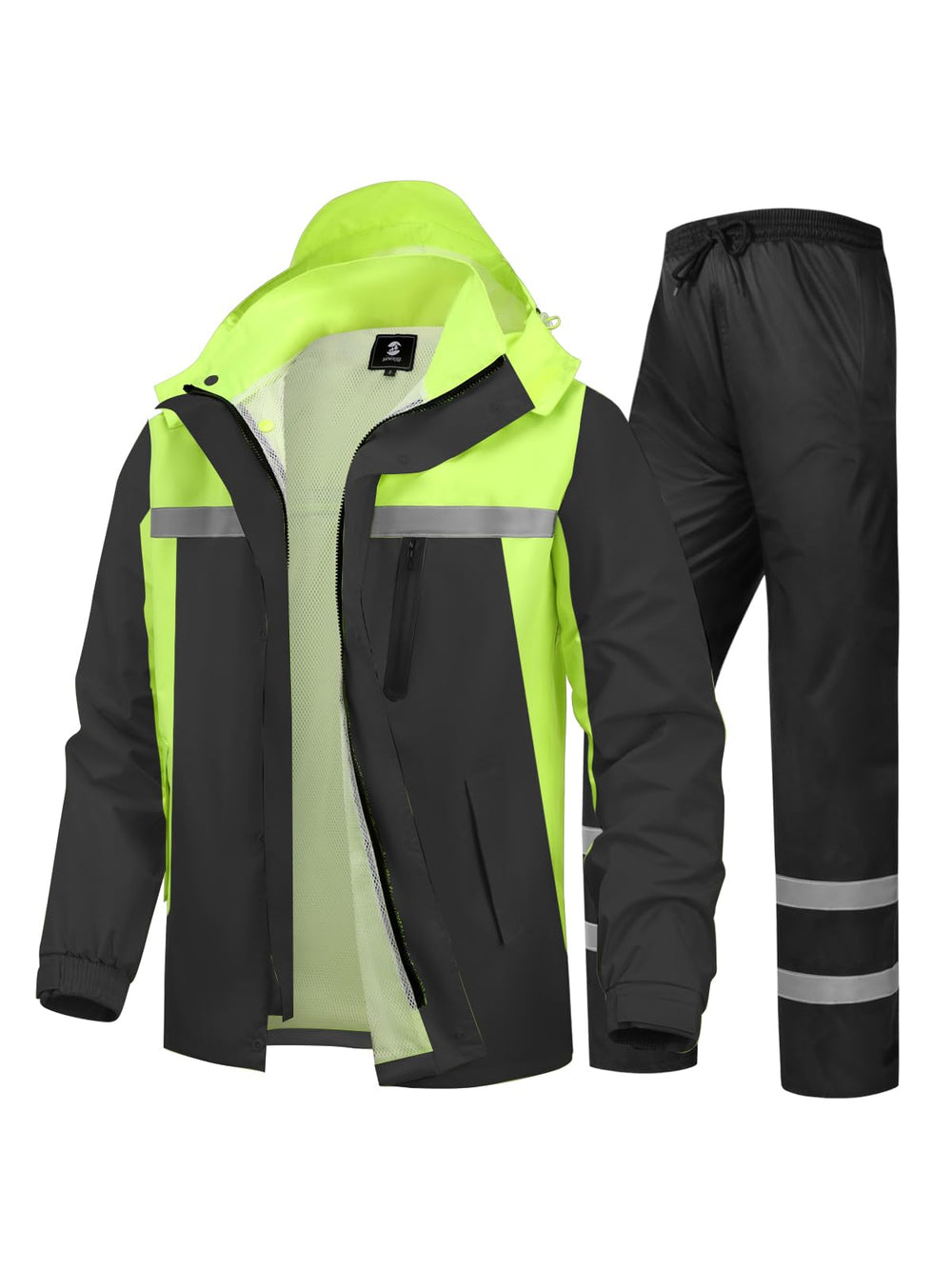 SaphiRose front view of jacket and pants showing full coverage and visibility
