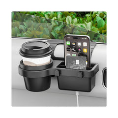 Sbulhia front view showing organizer holding cup and phone for neat storage