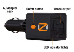 ScentLok OZ20HD close-up of button and 12V plug highlighting simple one-button control