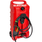 Scepter front view showing 14 gallon red fuel caddy for fast refueling