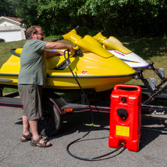 Scepter side profile showing the wheeled caddy for easy transport across terrain