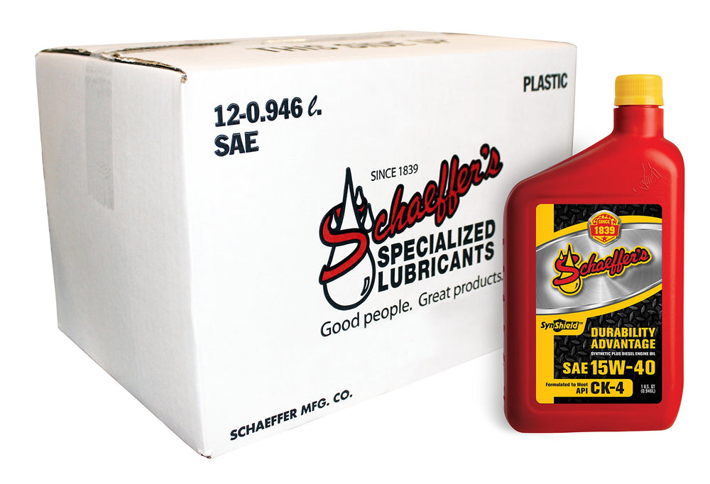 Schaeffer SynShield front label showing product and durability benefit