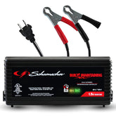 Schumacher SC1355 front panel showing controls and LEDs for easy monitoring and safe charging