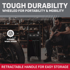 Schumacher SC1445 heavy‑duty clamps and cable providing secure battery connection