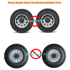Schumaho installed on an RV tire demonstrating added stability while parked