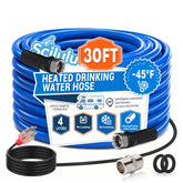 Scilulu front view of 30FT heated hose showing full packaging and quick install benefit