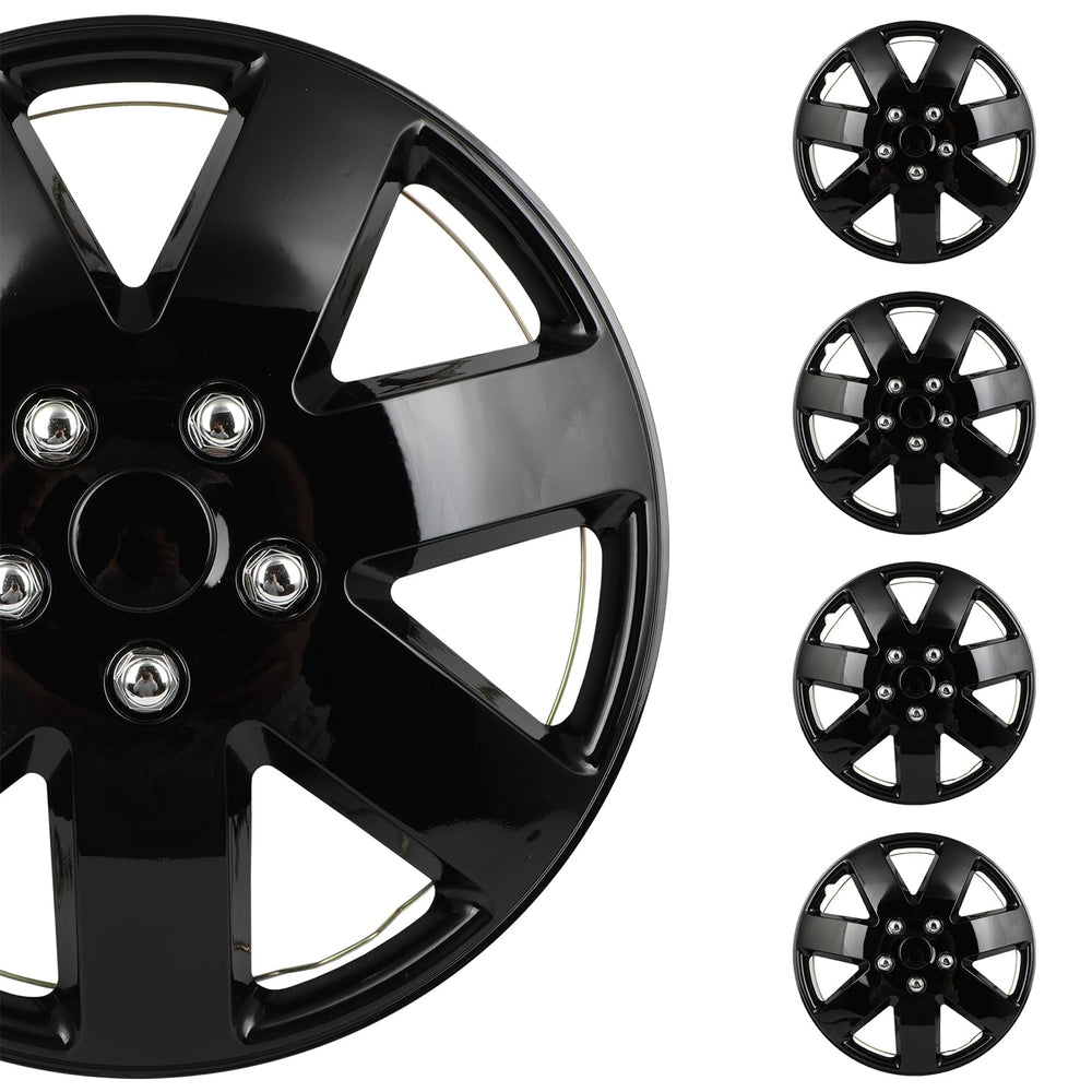 SCITOO front view of black hubcap showing sleek design and aesthetic upgrade