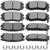 SCITOO front and rear pad kit showing complete packaging and parts, clear identification benefit