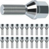 SCITOO front view of 20 lug bolts showing complete silver kit and OEM look